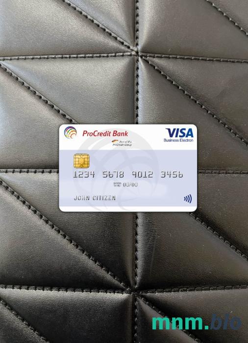 Bulgaria ProCredit Visa Electron wygląd fotograficzny skan PSD + zdjęcie